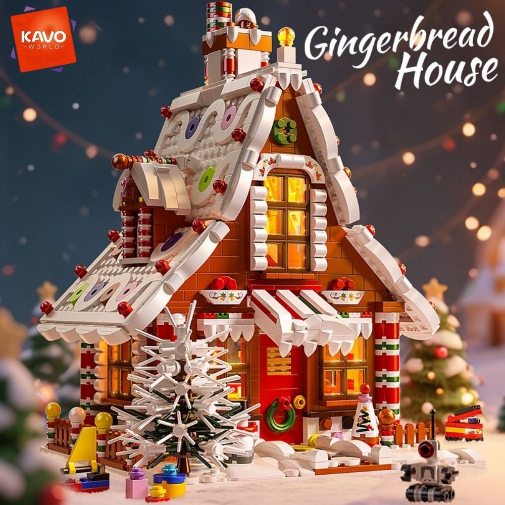 Interior Design Lego - KAVOWORLD 1614PCS Christmas Gingerbread House Building