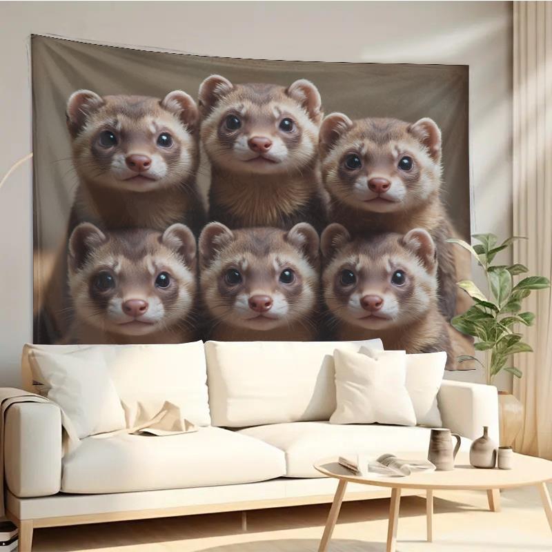 Cute Ferret Group Tapestry Wal - đánh giá và giá Interior Design Ideas
