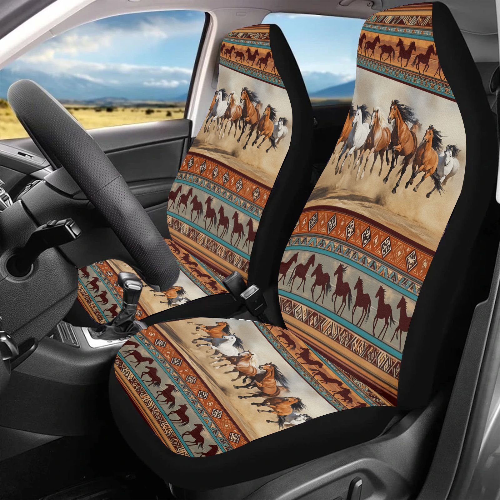 Car Seat Covers With Horse Pat - đánh giá và giá Interior Design Earth Tones