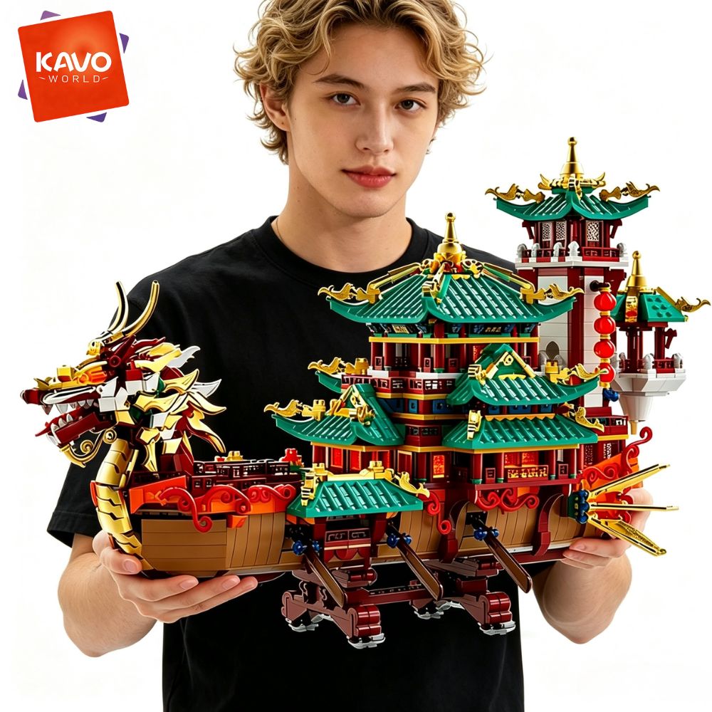 KAVOWORLD 2453pcs Dragon Boat  - đánh giá và giá Interior Design Lego