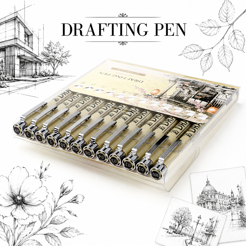 12 Size Fine Line Micron Pens  - đánh giá và giá Interior Design Sketch